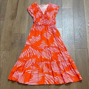 THML Orange and Light pink Midi Dress